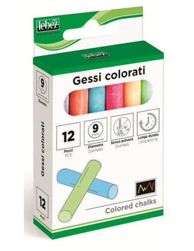 Lebez Gessi Colorati Scatola da 12 Pz