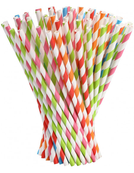 25 pcs Cannucce di Carta Colorate per Feste e Compleanni
