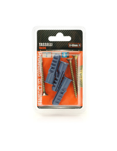 Kit 3 pcs Tasselli 12x60mm Con Viti...