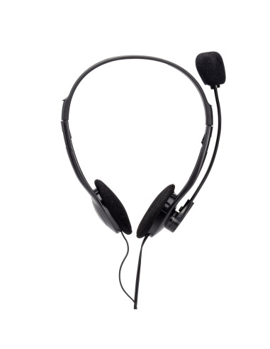 Techly Cuffia Stereo con Microfono Nero