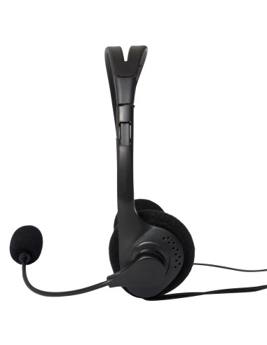 Techly Cuffia Stereo con Microfono Nero