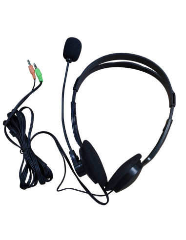 Techly Cuffia Stereo con Microfono Nero