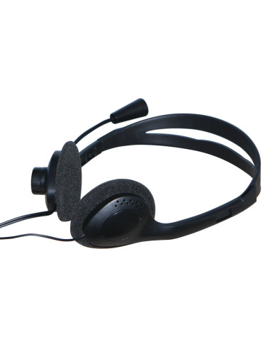 Techly Cuffia Stereo con Microfono Nero