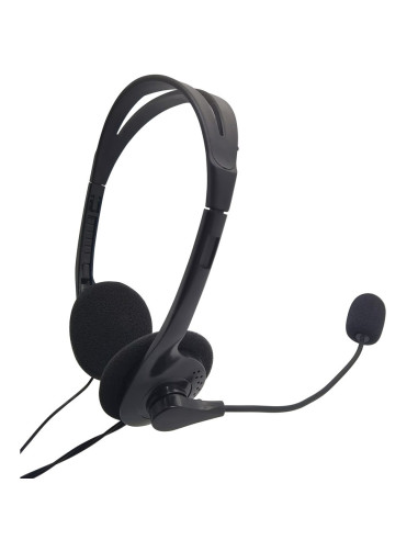 Techly Cuffia Stereo con Microfono Nero