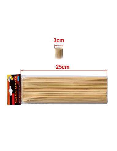90 Spiedini Bamboo Diametro 3mm Lunga...