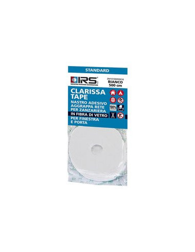 IRS Nastro adesivo zanzariere Attacca e Stacca CLARISSA Bianco 5000 x 8 mm