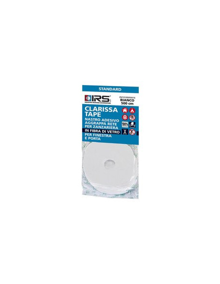 IRS Nastro adesivo zanzariere Attacca e Stacca CLARISSA Bianco 5000 x 8 mm