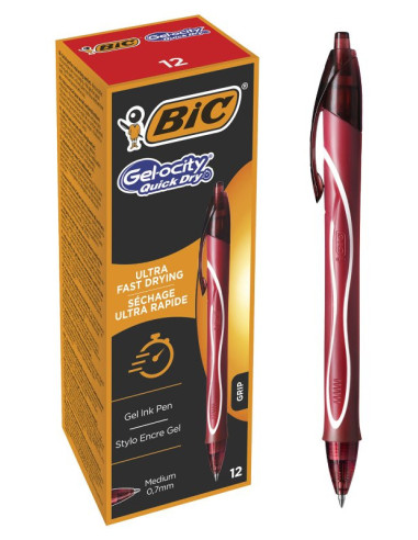 BIC Penna sfera scatto gel-ocity quick dry rosso
