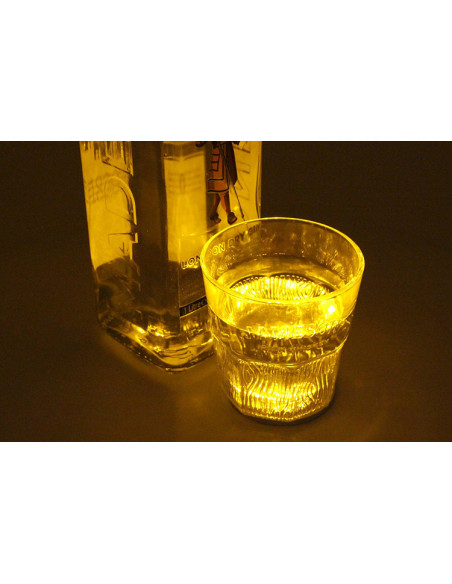2 PZ Luci Led Sotto Bottiglia Vino Grappa Sotto Bicchiere Colore Giallo Yellow Luminoso Per Bar Pub