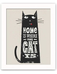 Quadro decorativo con Gatto 28,5 x 23,5 cm