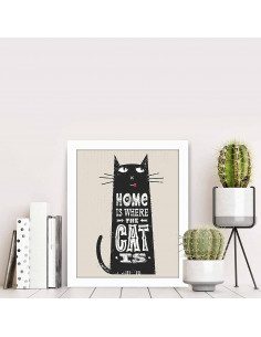 Quadro decorativo con Gatto 28,5 x 23,5 cm 2