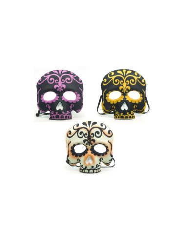 MASCHERA TESCHIO MEZZO VISO COLORI ASSORTITI