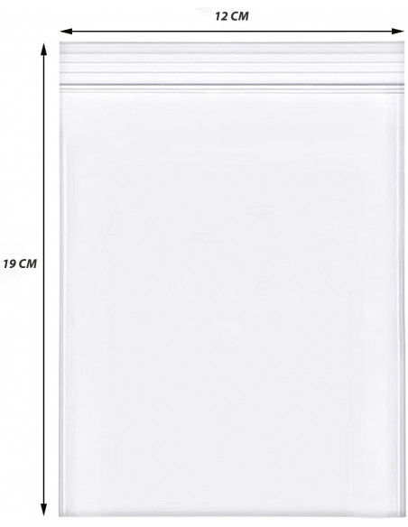 1000 Pezzi Buste Richiudibili con Zip a Pressione 12X19mm Trasparente Spessore 30 Micron