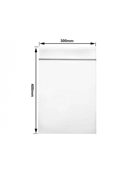 6 Buste Trasparenti Alimenti Sacchetto Chiusura ZIP a Pressione 300X400mm