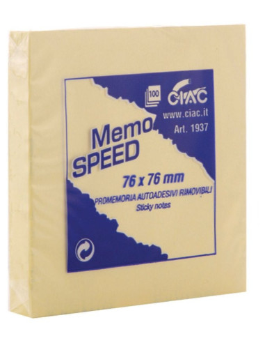 CIAC Memo SPEED Promemoria autoadesivi rimovibili mm. 75x75