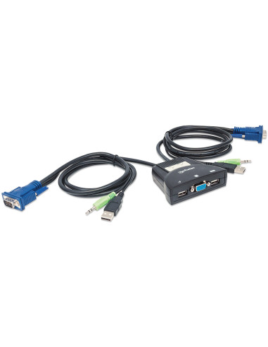 Mini KVM Switch 2 Porte USB con Audio