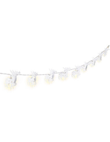 Stringa 10 LED Renna IP20 Bianco...