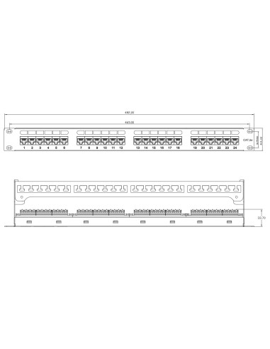 Pannello Patch UTP 24 Posti RJ45...