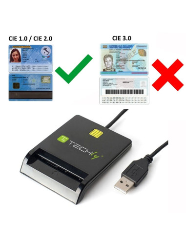 Lettore di Smart Card USB Esterno Nero