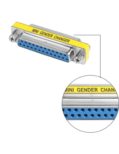 Adattatore Mini Gender Changer DB25 F/F