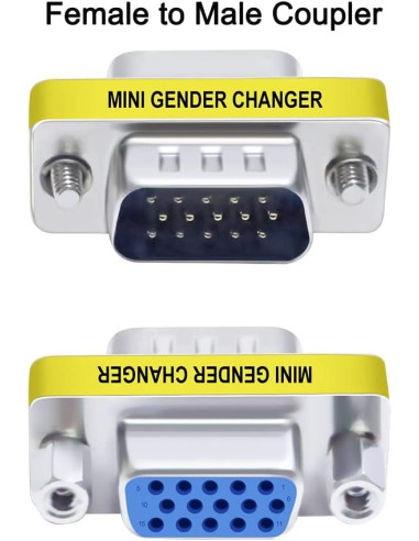 Mini Gender Changer VGA DB 15 poli HD...