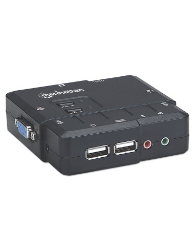 KVM Switch 2 Porte USB/Audio Nero