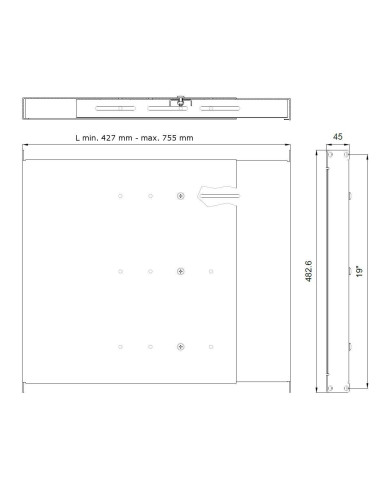 Mensola estensibile per Rack 19'' 1U...