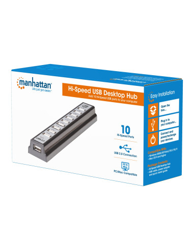 Hub USB 2.0 Hi-Speed 10 Porte da...