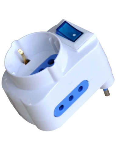 Adattatore con Spina 10A 2 Prese 10A...