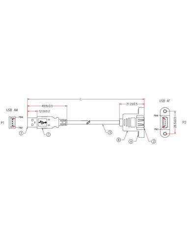 Cavo USB 2.0 A Maschio/A Femmina da...