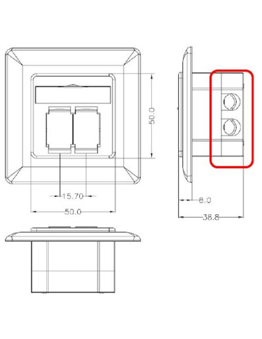 Presa a Muro Esterna 2xRJ45 Cat.6A...