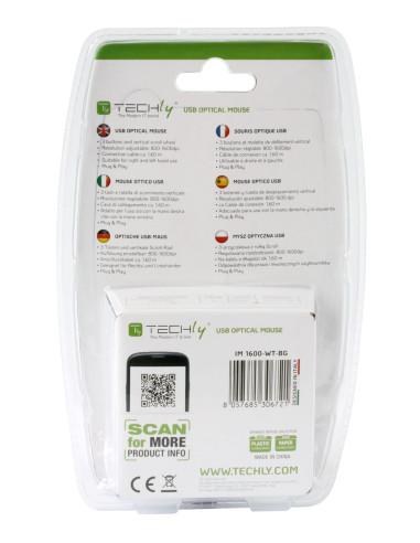 Mouse Ottico USB 1600 Dpi Nero/Verde