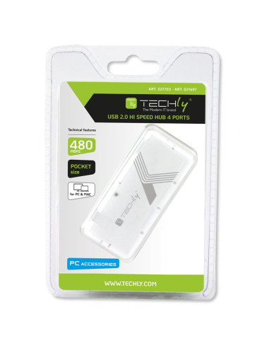 Mini Hub USB Hi Speed 4 Porte Bianco