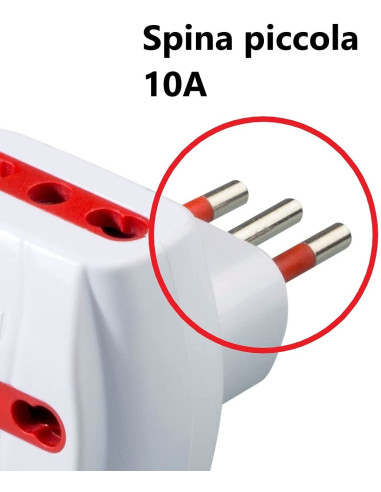 Adattatore Triplo Spina 2P+T Presa...