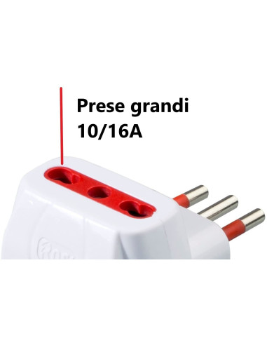 Adattatore Triplo Spina 2P+T Presa...