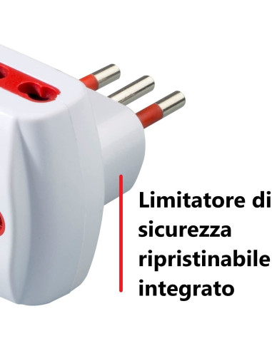 Adattatore Triplo Spina 2P+T Presa...