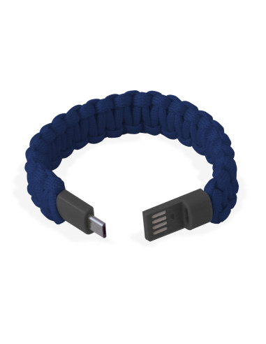 Bracciale Paracord con Micro USB Blu