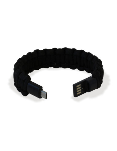 Bracciale Paracord con Micro USB Nero