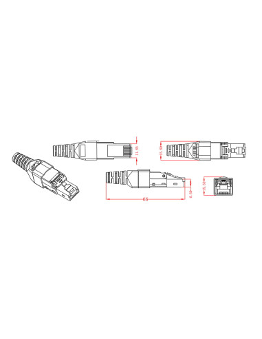 Plug Modulare RJ45 Cat.6A Schermato...