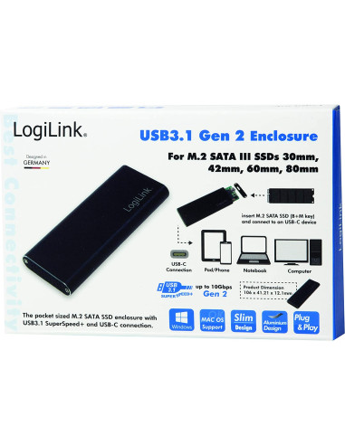 Box Esterno USB3.2 Gen 2 per SSD SATA...