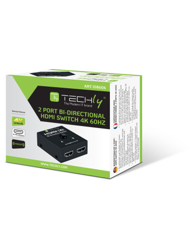 Switch HDMI 2 porte Bidirezionale 4K...