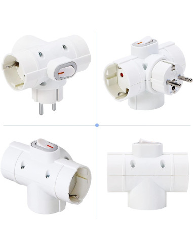 Adattatore Triplo Schuko Spina 2P+T 3...