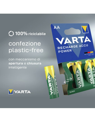 Blister 4 Batterie Ricaricabili Mini...