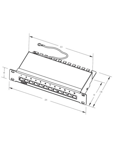 Pannello Patch 10'' STP 12 Posti RJ45...