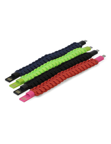 Bracciale Paracord con Micro USB Nero