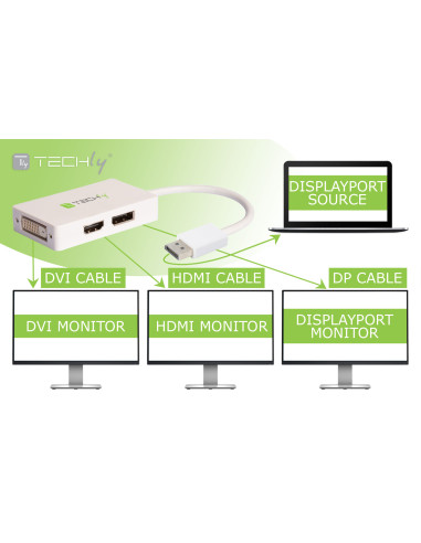 Adattatore DisplayPort a DVI/HDMI/DP...