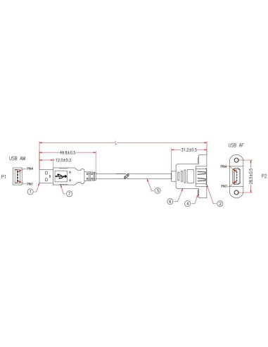 Cavo USB 2.0 A Maschio/A Femmina da...