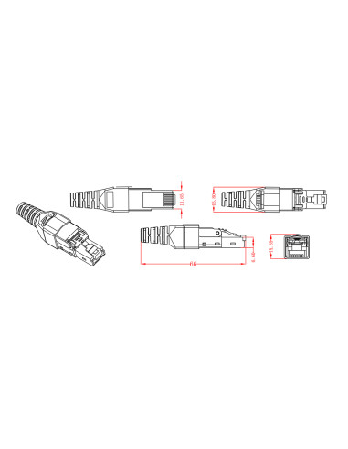 Plug Modulare RJ45 Cat.6A Schermato...