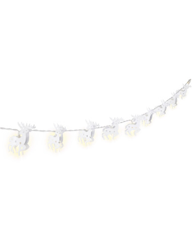 Stringa 10 LED Renna IP20 Bianco...