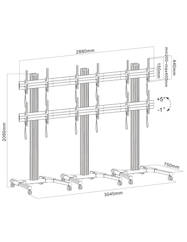 Supporto a Pavimento per 6 TV LCD/LED...